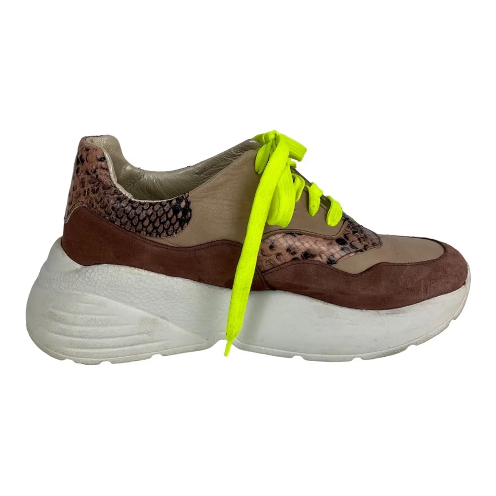 Twin-Set Milano (Italy) Leather Snake Platform Sneakers‎ Size 40 (US 9)